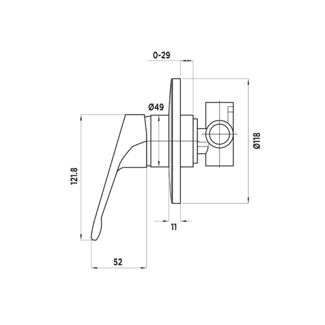 Mixx Tapware Aquamix Loop Shower Mixer - Chrome - 7SL204C