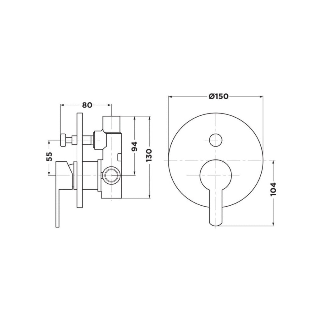 Mixx Tapware Magnolia Shower Diverter Mixer - Chrome - 11SL054C