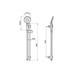 Mixx Tapware Matcha Rail Shower - Brushed Nickel - 11RHS03BL