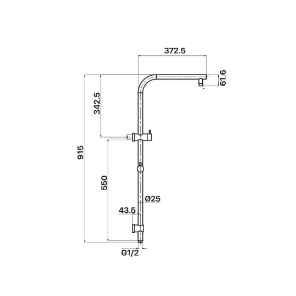 Mixx Tapware Matcha Twin Shower - Gun Metal - 11RSL02GL