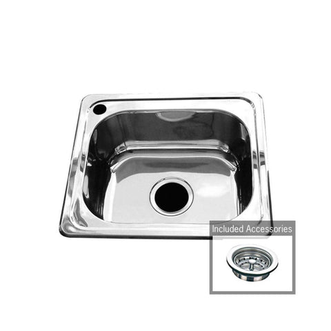 Multipurpose Rectangular Sink with Tap Landing including Basket Waste (No Tap Hole)