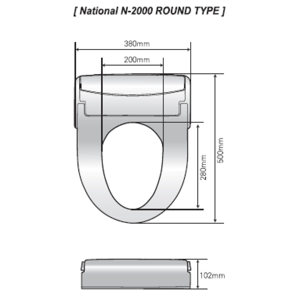 National N-2000-R Bidet Seat - Round