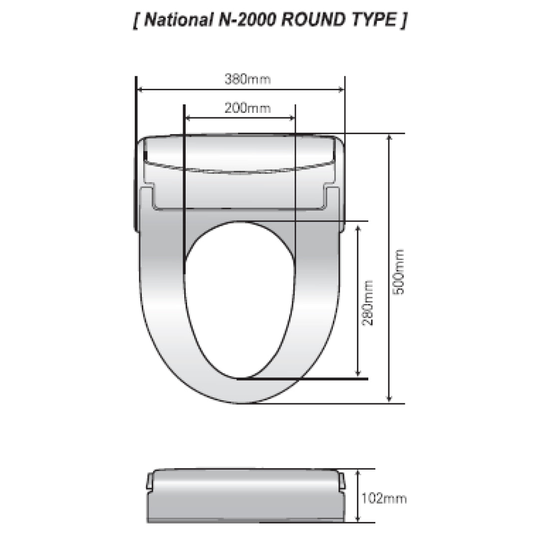 National N-2000-R Bidet Seat - Round