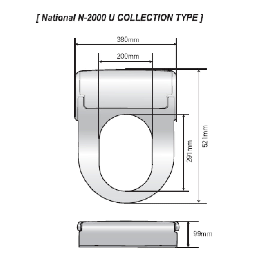 National N-2000-U Bidet Seat - U Shape