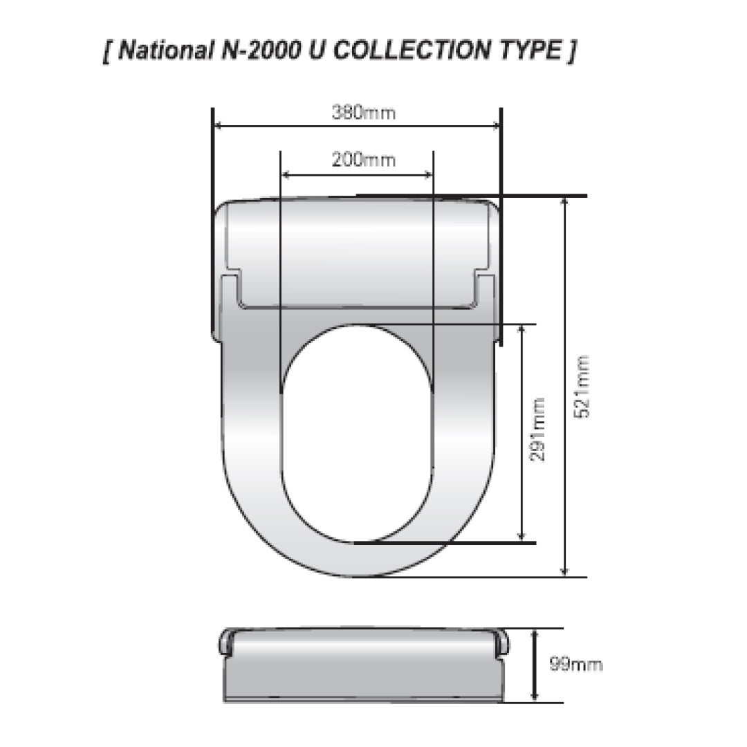 National N-2000-U Bidet Seat - U Shape