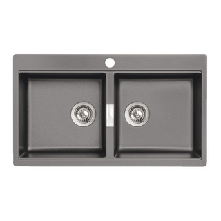 Abey SCHOCK Horizont Topmount Double Bowl Sink 1TH - Stone - N200S