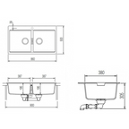 Abey SCHOCK Horizont Topmount Double Bowl Sink 1TH - Magma - N200B