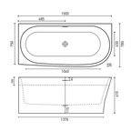 Decina Natalia 1500 Back-to-Corner Freestanding Bath (Right) - NA1500RWIO