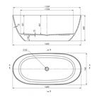 Turner Hastings Narva 1600 MagnaCast Freestanding Bath - Gloss White - NA1600MCB-GW