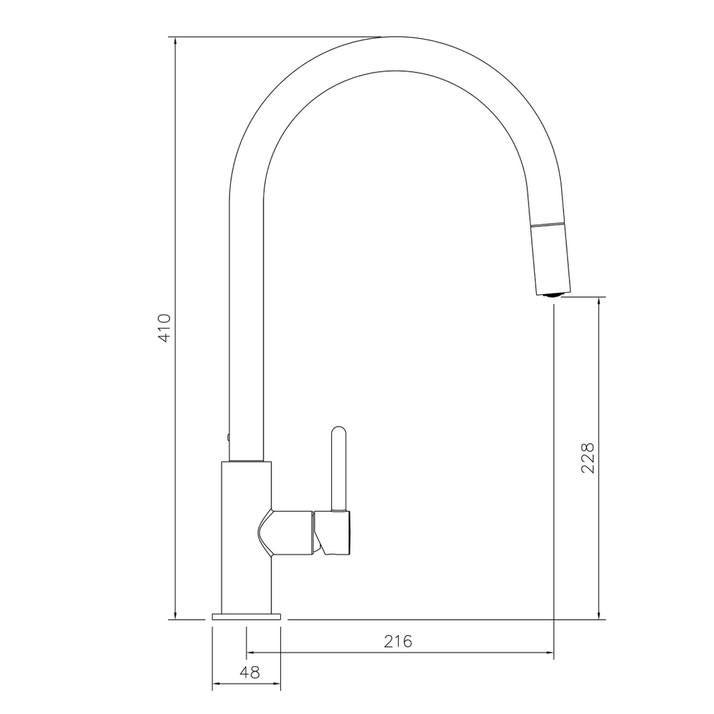 Turner Hastings Naples Pull Out Mixer Tap - Matte Black  NA305PM-MB