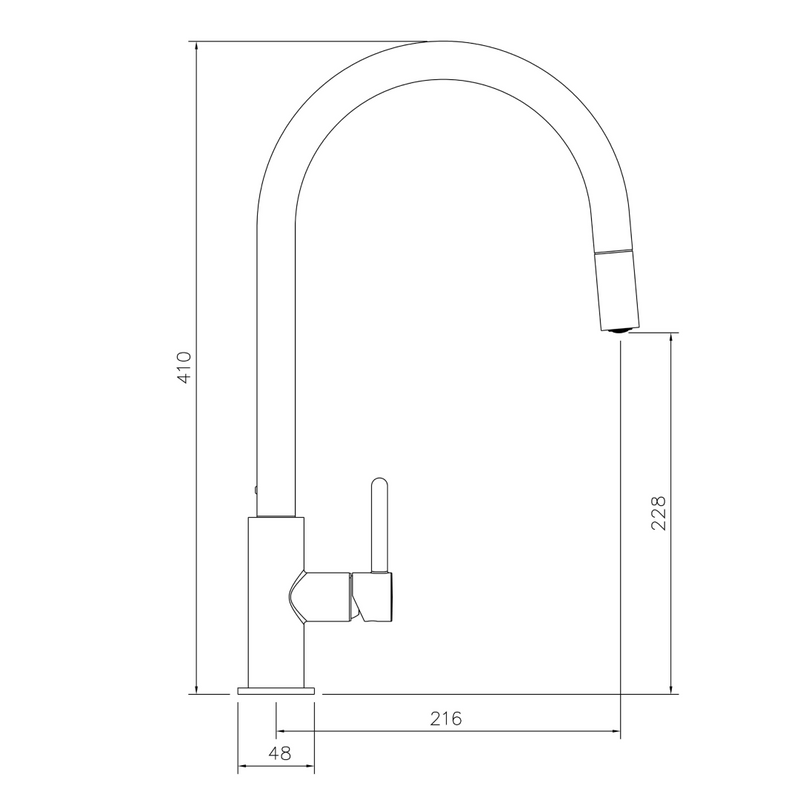 Turner Hastings Naples Pull Out Mixer Tap - Matte Black  NA305PM-MB