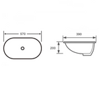 Turner Hastings Narva 57 x 39 Undercounter Pill Basin - Matte Black - NA572UPB-MB
