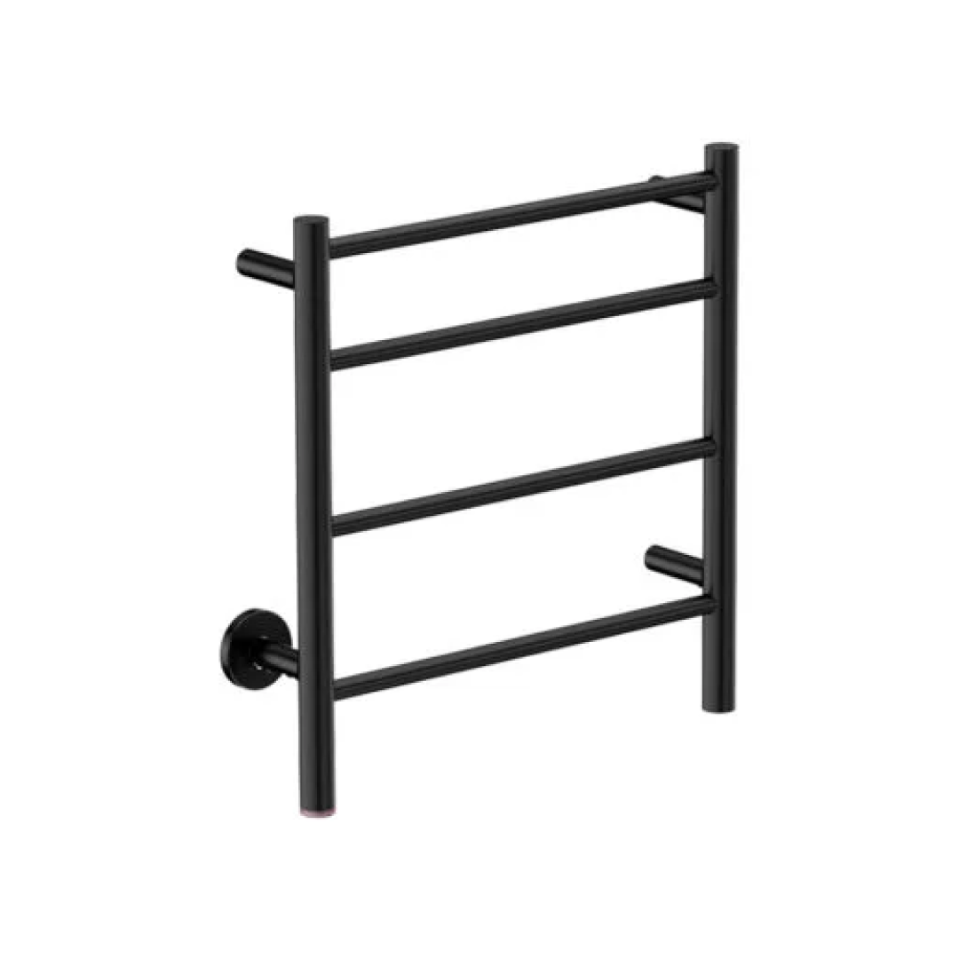 Bathroom Butler Natural 4 Bar 500mm Straight Heated Towel Rail with PTSelect Switch - Matte Black - NAT04221-PTS-MBLK