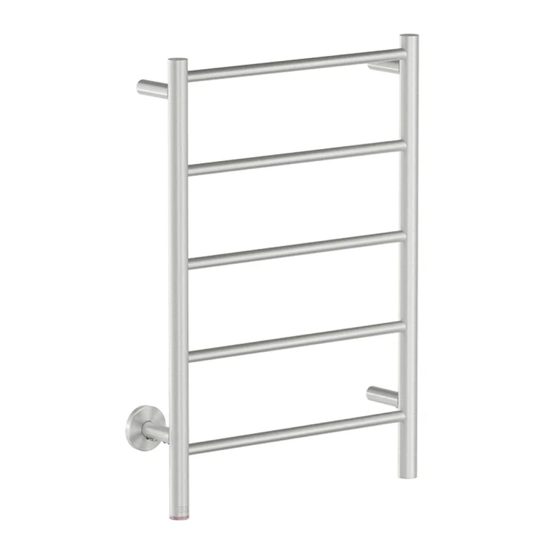 Bathroom Butler STR Natural 5 Bar 500mm Heated Towel Rail w/PTSelect Switch - Brushed Stainless Steel - NAT05221-PTS-BRSH