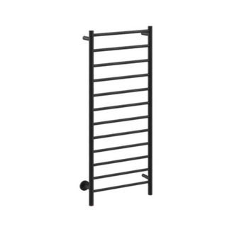 Bathroom Butler Natural 12 Bar 500mm Straight Heated Towel Rail with PTSelect Switch - Matte Black - NAT12221-PTS-MBLK