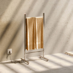 Bathroom Butler Natural Freestanding 6 Bar 500mm Heated Towel Rail with PTSelect Switch - NAT06223-PTS-POLS