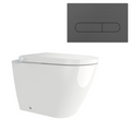 Streamline Arcisan Neion Wall Faced Intelligent Toilet with Remote, Arcisan Cistern - Includes Eneo Brushed Gun Metal Button - NE041005 + EN04470.GM