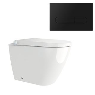 Streamline Arcisan Neion Wall Faced Intelligent Toilet with Remote, Arcisan Cistern - Includes Eneo Matte Black Button - NE041005 + EN04470.MB
