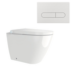 Streamline Arcisan Neion Wall Faced Intelligent Toilet with Remote, Arcisan Cistern - Includes Eneo Brushed Nickel Button - NE041005 + EN04470.SN
