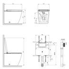 Streamline Arcisan Neion Wall Faced Intelligent Toilet with Remote, Arcisan Cistern - Includes Eneo Matte Black Button - NE041005 + EN04470.MB