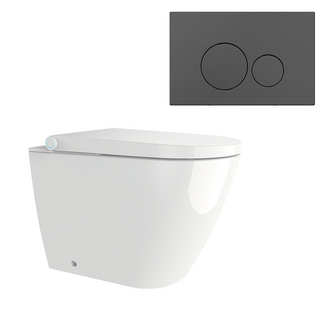 Streamline Arcisan Neion Wall Faced Intelligent Toilet with Remote, Arcisan Cistern - Includes Venn Brushed Gun Metal Button - NE041005 + VE04478.BB