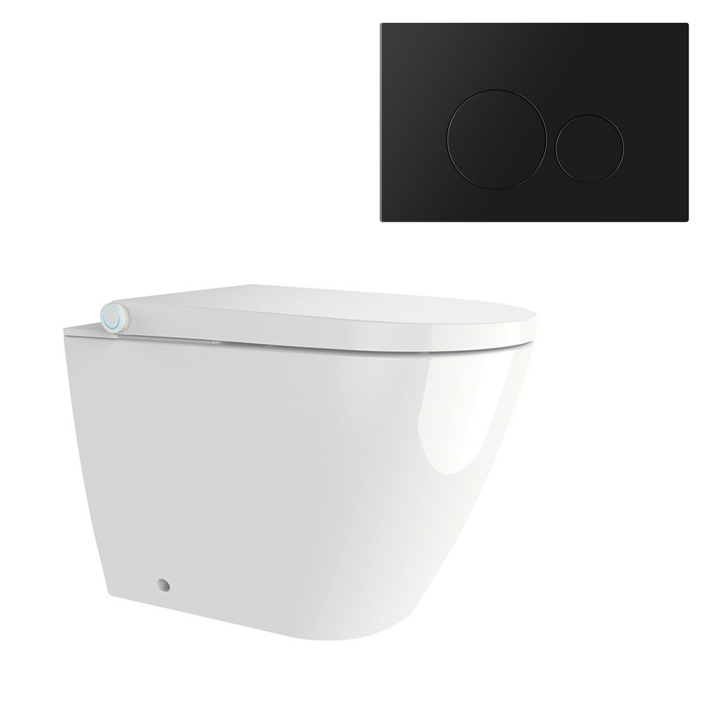 Streamline Arcisan Neion Wall Faced Intelligent Toilet with Remote, Arcisan Cistern - Includes Venn Matte Black Button - NE041005 + VE04478.MB
