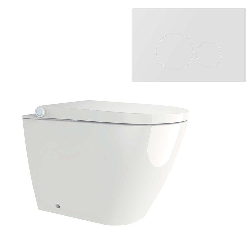 Streamline Arcisan Neion Wall Faced Intelligent Toilet with Remote, Arcisan Cistern - Includes Venn Matte White Button - NE041005 + VE04478.MW