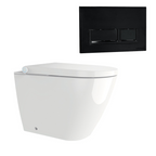 Streamline Arcisan Neion Wall Faced Intelligent Toilet with Remote, Arcisan Cistern - Includes Xoni Brushed Iron Button - NE041005 + XN04470.BI