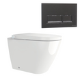 Streamline Arcisan Neion Wall Faced Intelligent Toilet with Remote, Arcisan Cistern - Includes Xoni Brushed Gun Metal Button - NE041005 + XN04470.GM