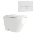 Streamline Arcisan Neion Wall Faced Intelligent Toilet with Remote, Arcisan Cistern - Includes Xoni Gloss White Button - NE041005 + XN04470.GW