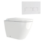 Streamline Arcisan Neion Wall Faced Intelligent Toilet with Remote, Arcisan Cistern - Includes Xoni Gloss White Button - NE041005 + XN04470.GW