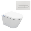 Streamline Arcisan Neion Wall Hung Intelligent Toilet with Remote, Arcisan Cistern & Frame - Includes Eneo Brushed Nickel Button - NE041305 + EN04470.SN