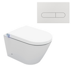 Streamline Arcisan Neion Wall Hung Intelligent Toilet with Remote, Arcisan Cistern & Frame - Includes Eneo Brushed Nickel Button - NE041305 + EN04470.SN