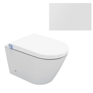 Streamline Arcisan Neion Wall Hung Intelligent Toilet with Remote, Arcisan Cistern & Frame - Includes Venn Matte White Button - NE041305 + VE04478.MW
