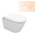Streamline Arcisan Neion Wall Hung Intelligent Toilet with Remote, Arcisan Cistern & Frame - Includes Venn Rose Gold Button - NE041305 + VE04478.RG