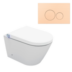 Streamline Arcisan Neion Wall Hung Intelligent Toilet with Remote, Arcisan Cistern & Frame - Includes Venn Brushed Rose Gold Button - NE041305 + VE04478.RG1