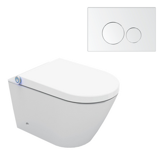 Streamline Arcisan Neion Wall Hung Intelligent Toilet with Remote, Arcisan Cistern & Frame - Includes Venn Chrome Button - NE041305 + VE04478