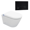 Streamline Arcisan Neion Wall Hung Intelligent Toilet with Remote, Arcisan Cistern & Frame - Includes Xoni Brushed Iron Button - NE041305 + XN04470.BI