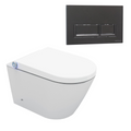 Streamline Arcisan Neion Wall Hung Intelligent Toilet with Remote, Arcisan Cistern & Frame - Includes Xoni Brushed Gun Metal Button - NE041305 + XN04470.GM