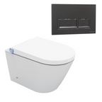 Streamline Arcisan Neion Wall Hung Intelligent Toilet with Remote, Arcisan Cistern & Frame - Includes Xoni Brushed Gun Metal Button - NE041305 + XN04470.GM