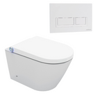 Streamline Arcisan Neion Wall Hung Intelligent Toilet with Remote, Arcisan Cistern & Frame - Includes Xoni Gloss White Button - NE041305 + XN04470.GW