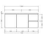 Timberline Nevada 1200mm Wall Hung Vanity - Tasmanian Oak - NEVV1200CREGW