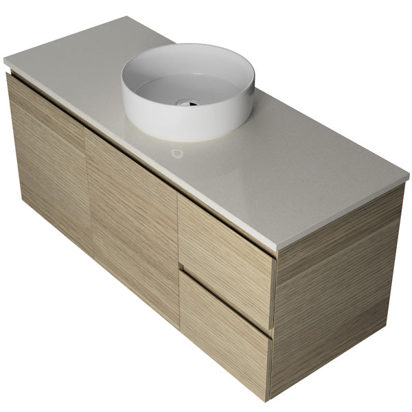 Timberline Nevada Wall Hung Vanity with SilkSurface Top & Basin 1200mm - NEVV1200CSSAW