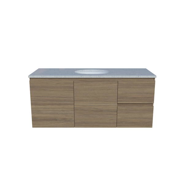 Timberline Nevada Wall Hung Vanity with SilkSurface Top & Basin 1200mm - NEVV1200CSSUW