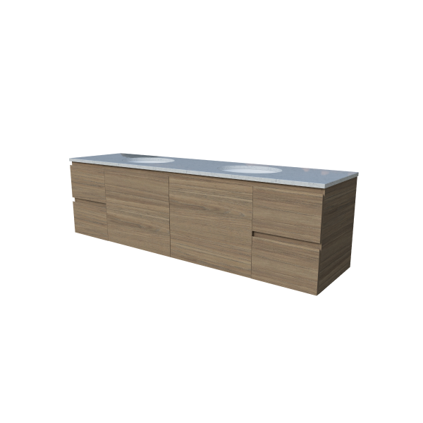 Timberline Nevada Wall Hung Vanity with SilkSurface Top & Basin 1800mm
