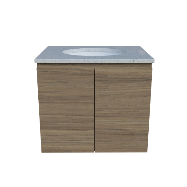 Timberline Nevada Wall Hung Vanity with SilkSurface Top & Basin - 600mm - NEVV600CSSUW
