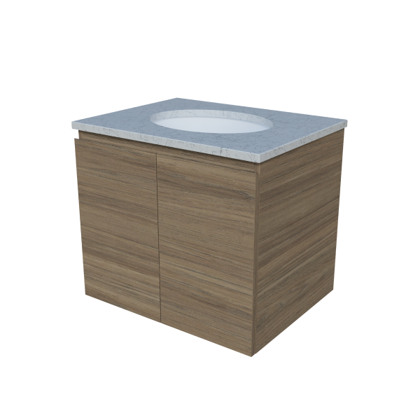 Timberline Nevada Wall Hung Vanity with SilkSurface Top & Basin - 600mm - NEVV600CSSUW