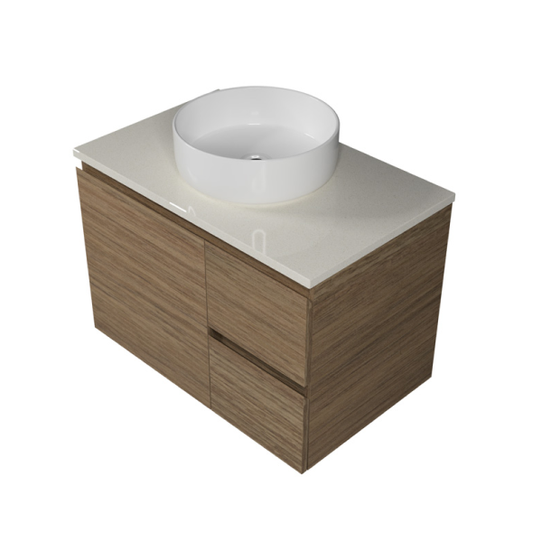 Timberline Nevada Wall Hung Vanity with SilkSurface Top & Basin 750mm