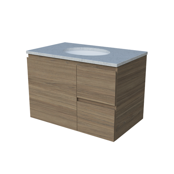 Timberline Nevada Wall Hung Vanity with SilkSurface Top & Basin 750mm - NEVV750CSSUW