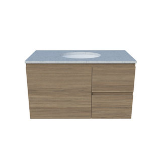 Timberline Nevada Wall Hung Vanity with SilkSurface Top & Basin 900mm - NEVV900CSSUW